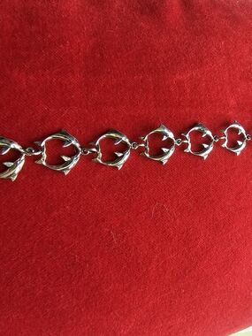 Dolphin Link Bracelet - Silver Tone Women’s Bracelet